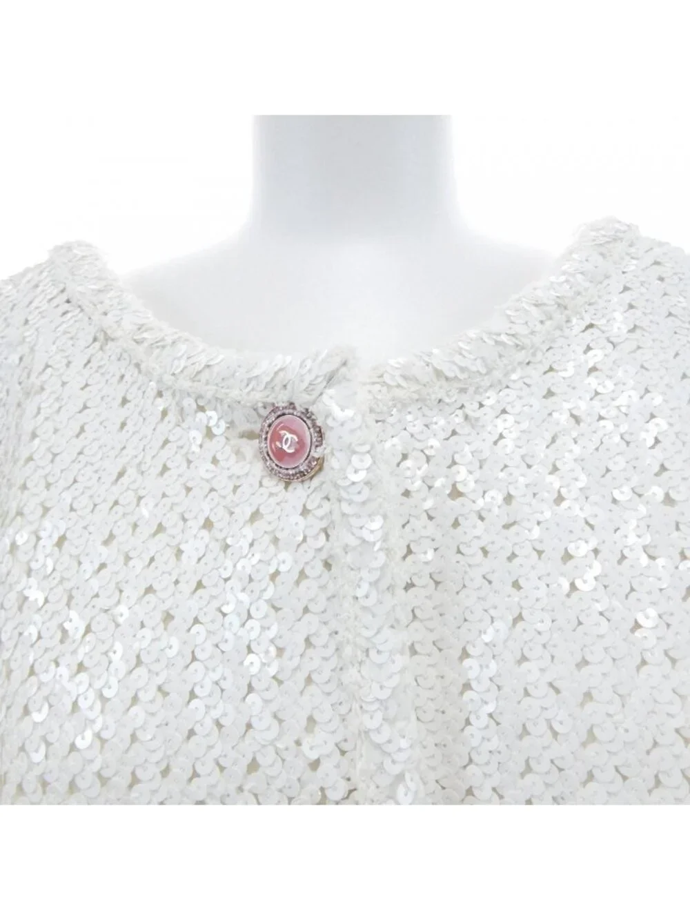 Chanel 22S Collarless Jacket White
